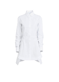 Robe chemise longue basque - Blanc