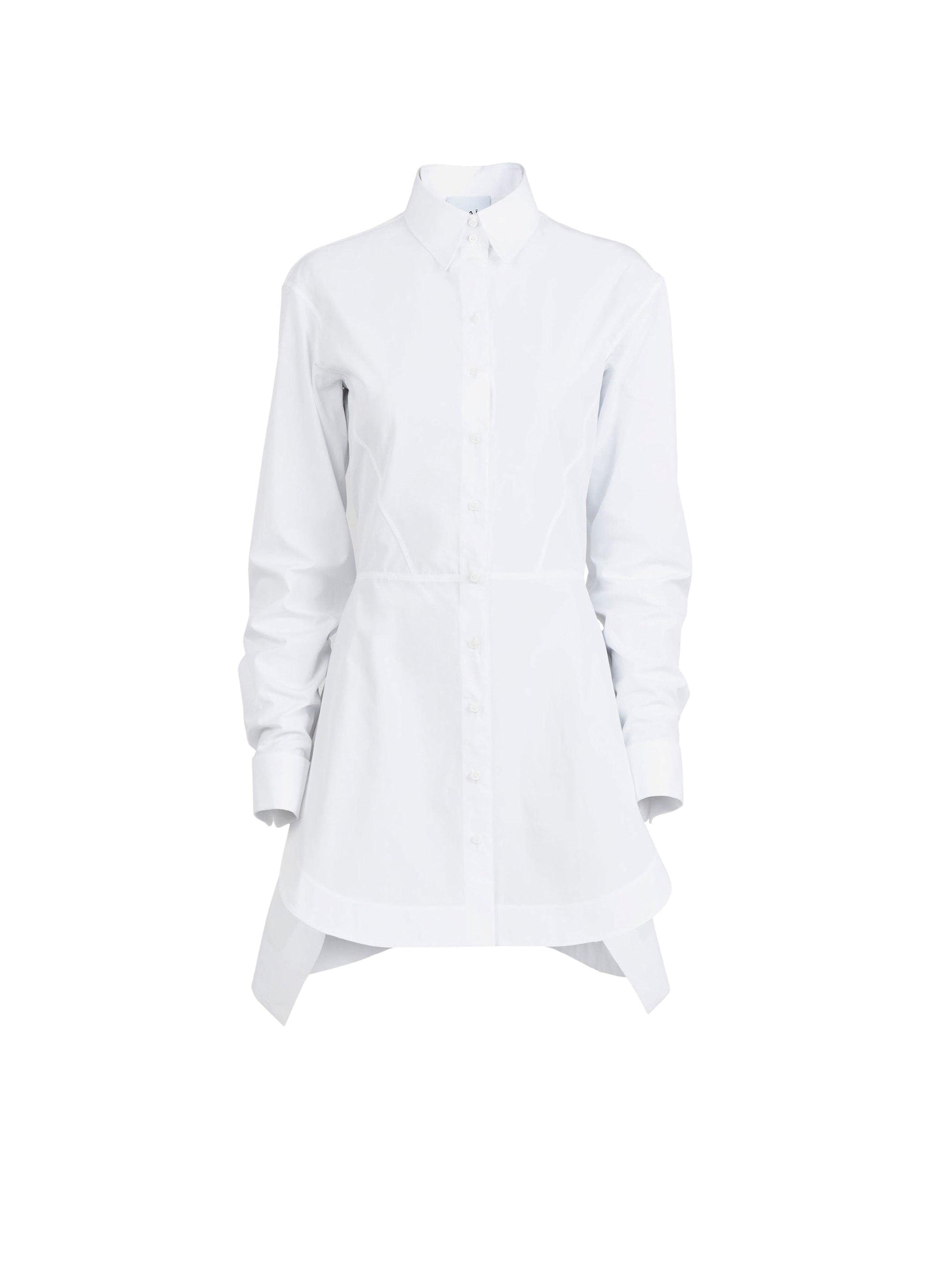 Robe chemise longue basque - Blanc