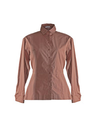 Asymmetric draped shirt - Rosewood