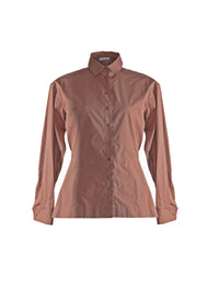 Asymmetric draped shirt - Rosewood
