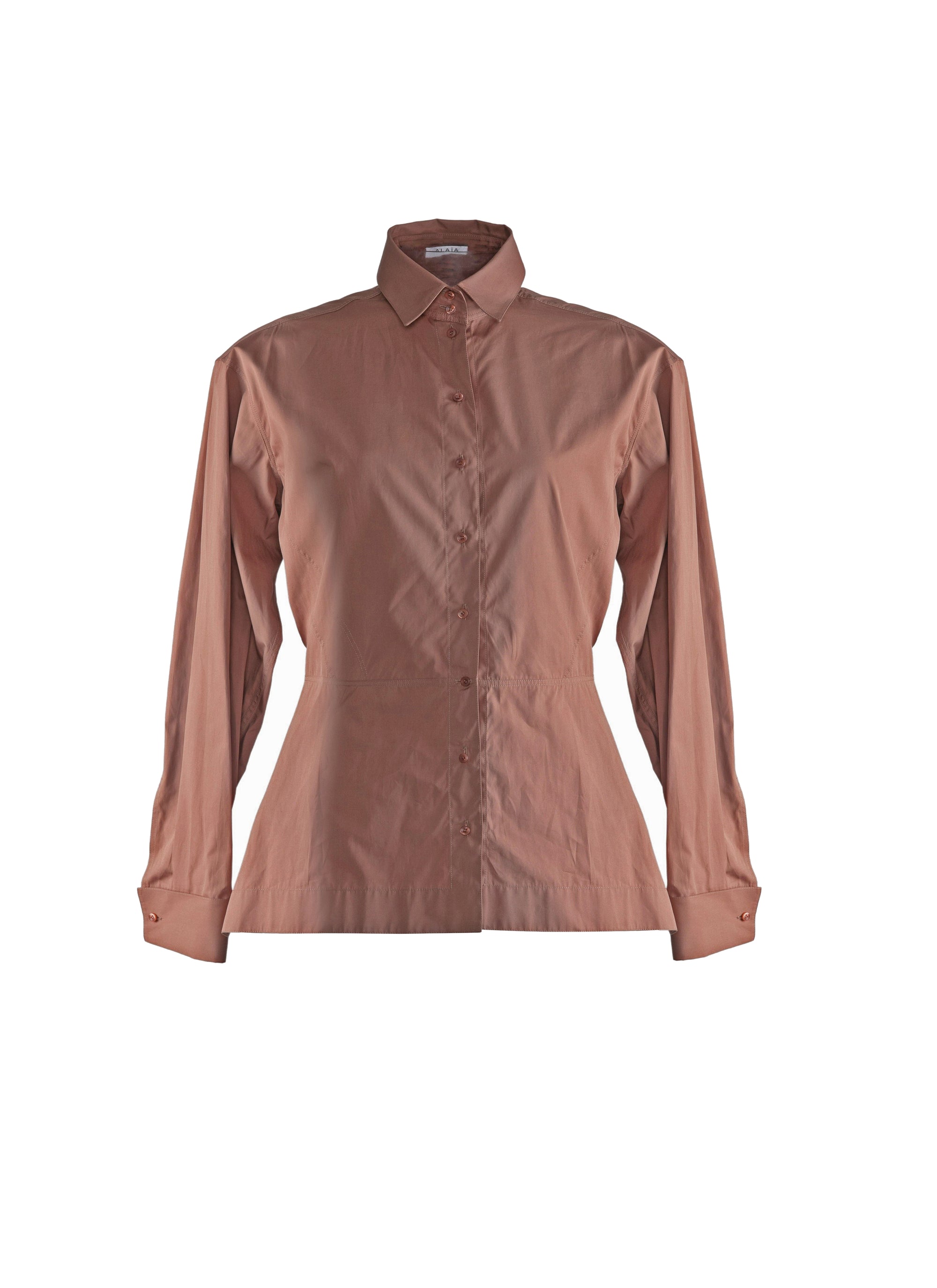 Asymmetric draped shirt - Rosewood