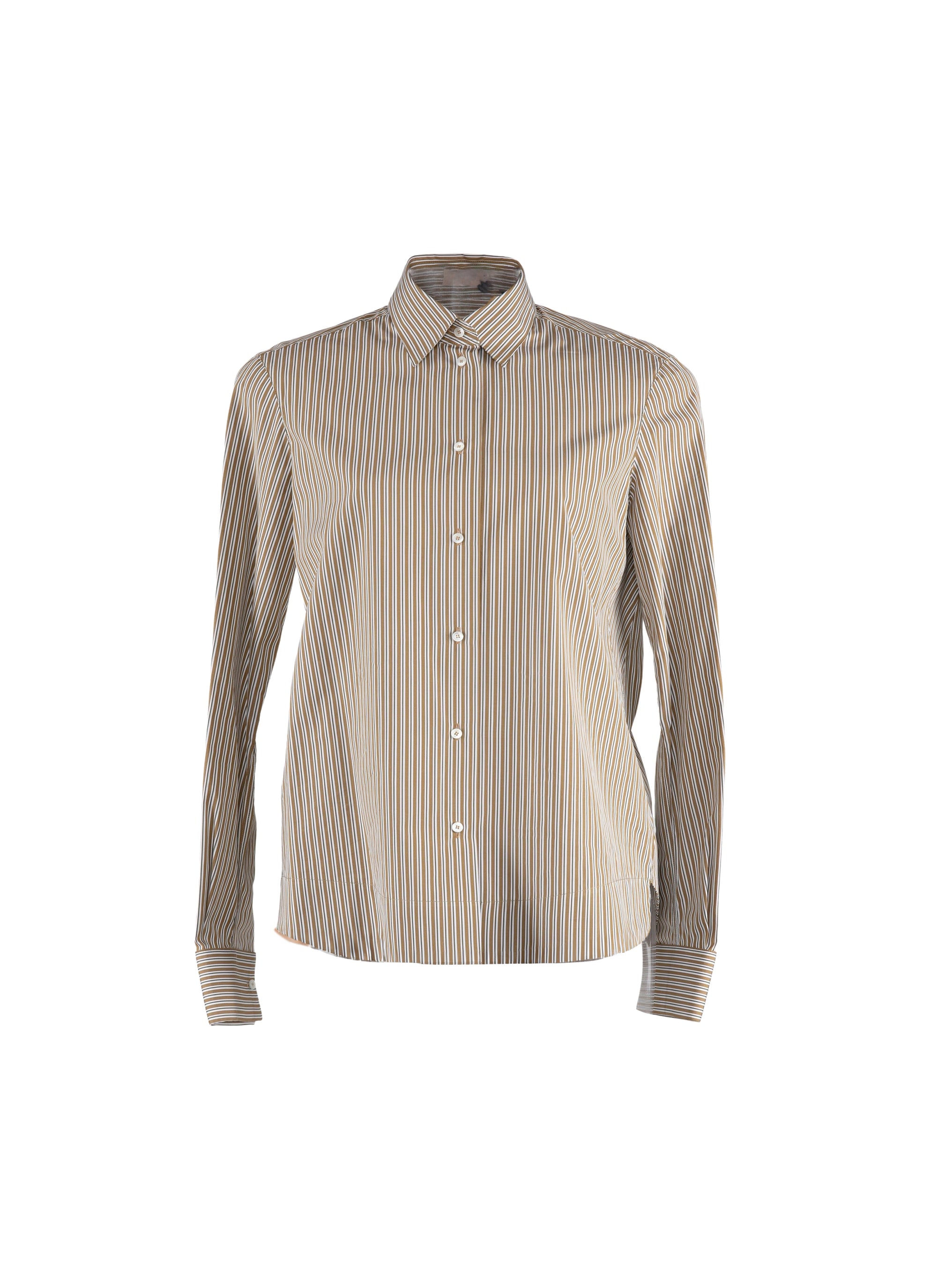 Long sleeve shirt - Ochre & White