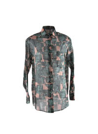 Chemise oversize transparente à motifs géométriques - Chair & Vert