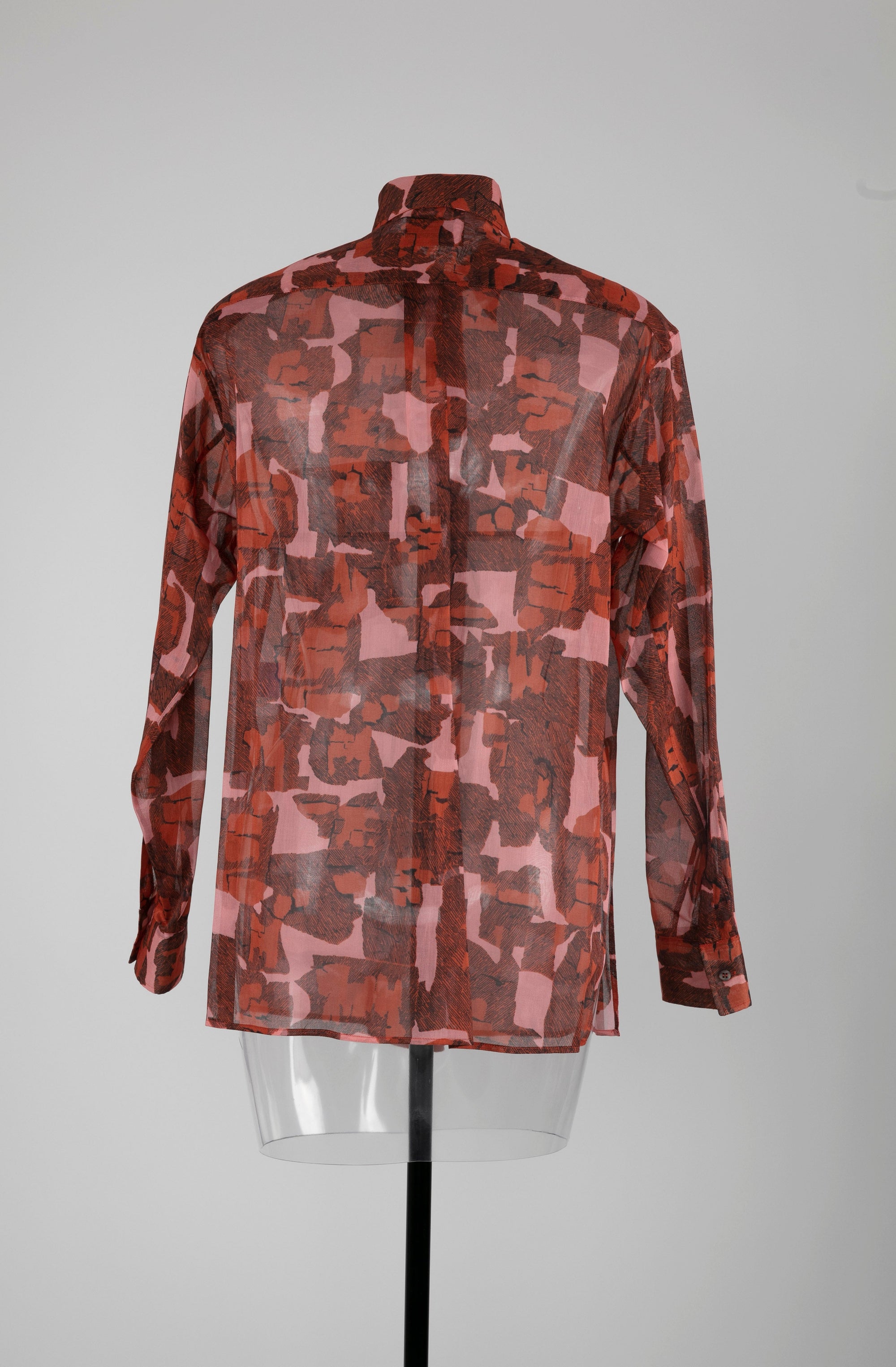 Chemise oversize transparente à motifs géométriques - Rose & Rouge