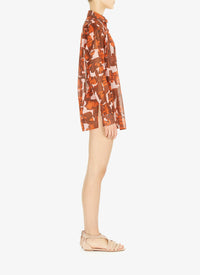 Chemise oversize transparente à motifs géométriques - Rose & Rouge