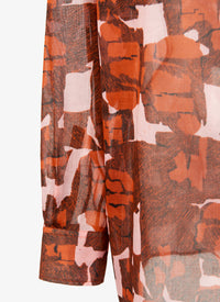 Chemise oversize transparente à motifs géométriques - Rose & Rouge