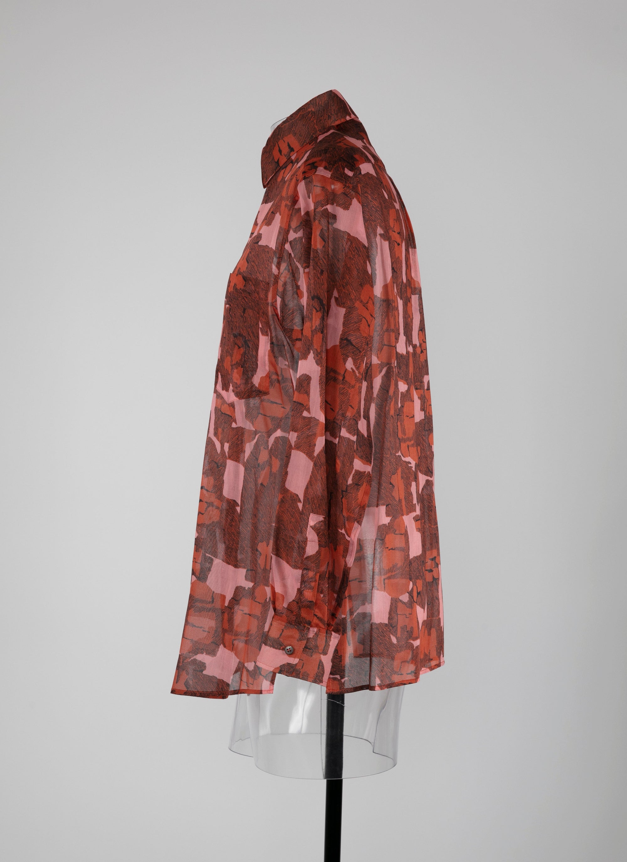 Chemise oversize transparente à motifs géométriques - Rose & Rouge