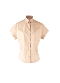 Short-sleeved shirt in daytime poplin - Flesh