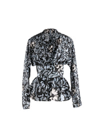 Chemise noeud en soie - Noir & Bleu