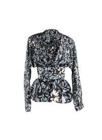Chemise noeud en soie - Noir & Bleu