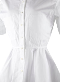 Chemise évasée à manches courtes - Blanc