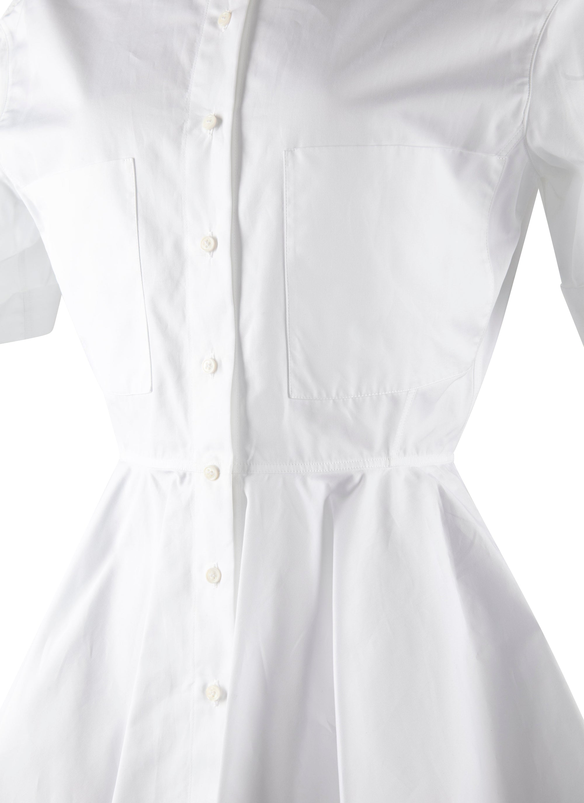Chemise évasée à manches courtes - Blanc