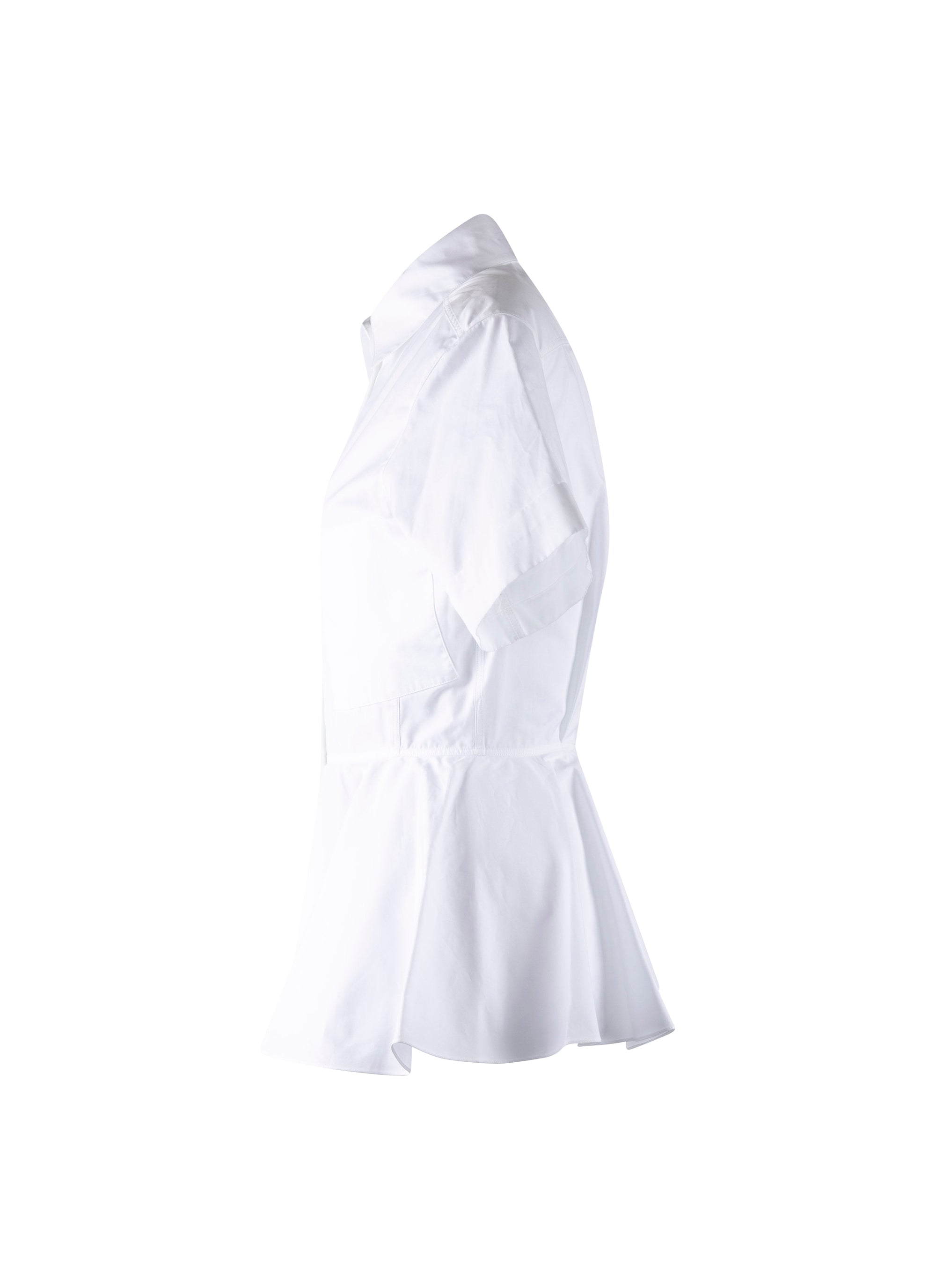 Chemise évasée à manches courtes - Blanc