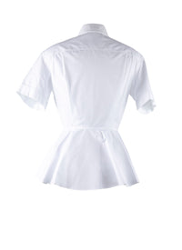 Chemise évasée à manches courtes - Blanc