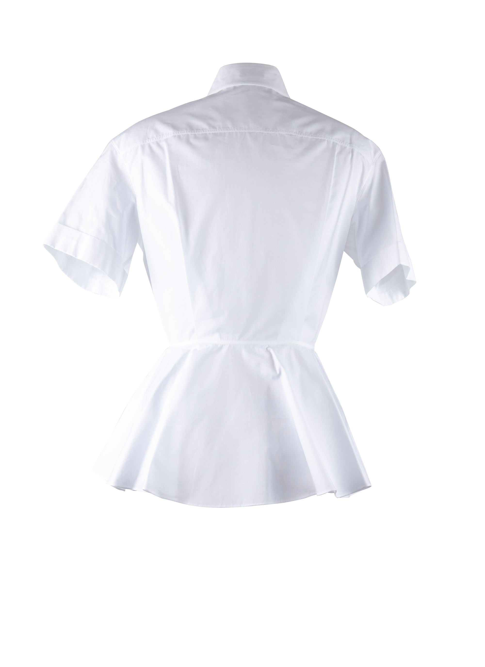 Chemise évasée à manches courtes - Blanc