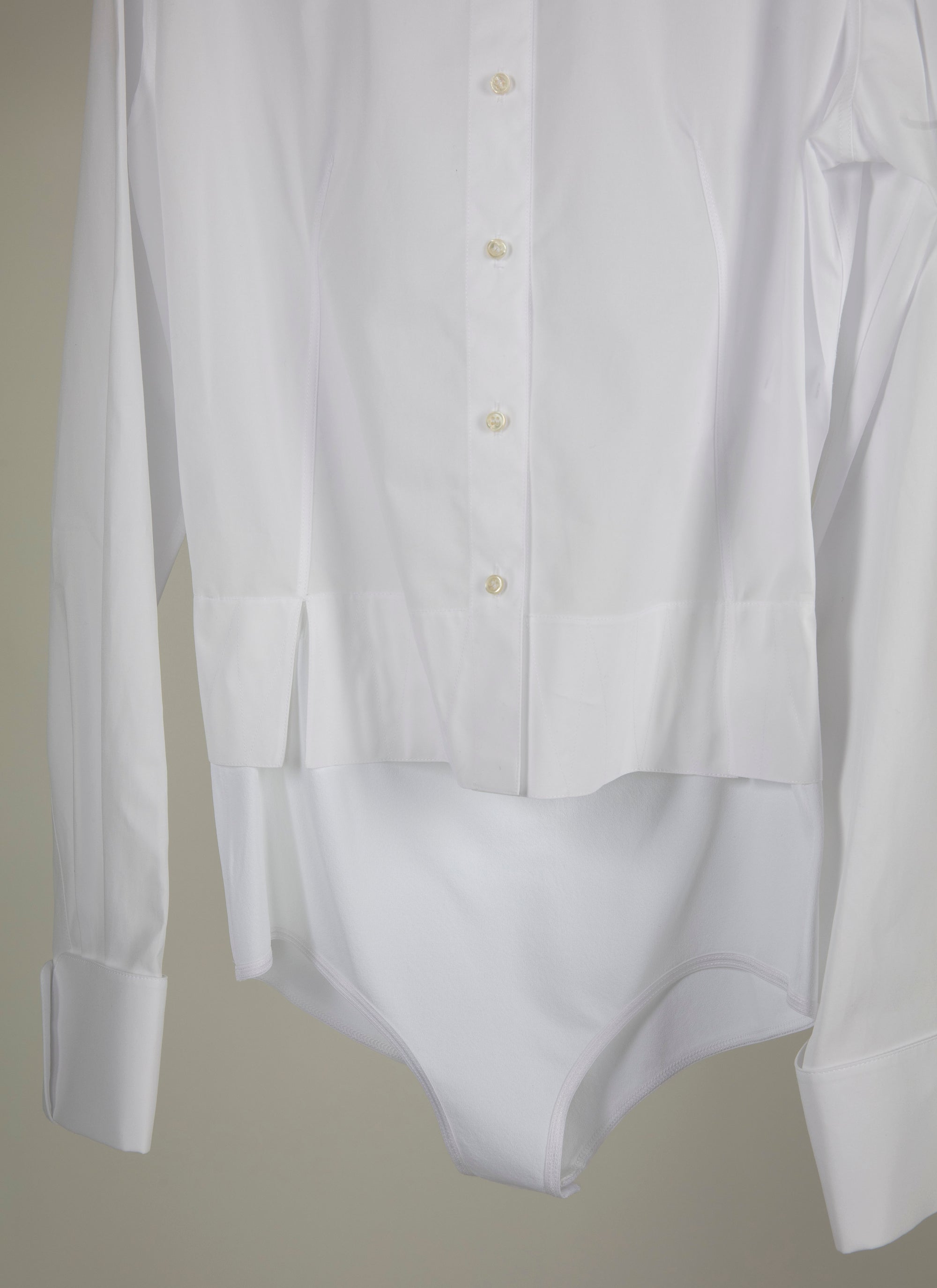 Chemise body à manches longues - Blanc