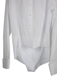 Long sleeve bodysuit shirt - White