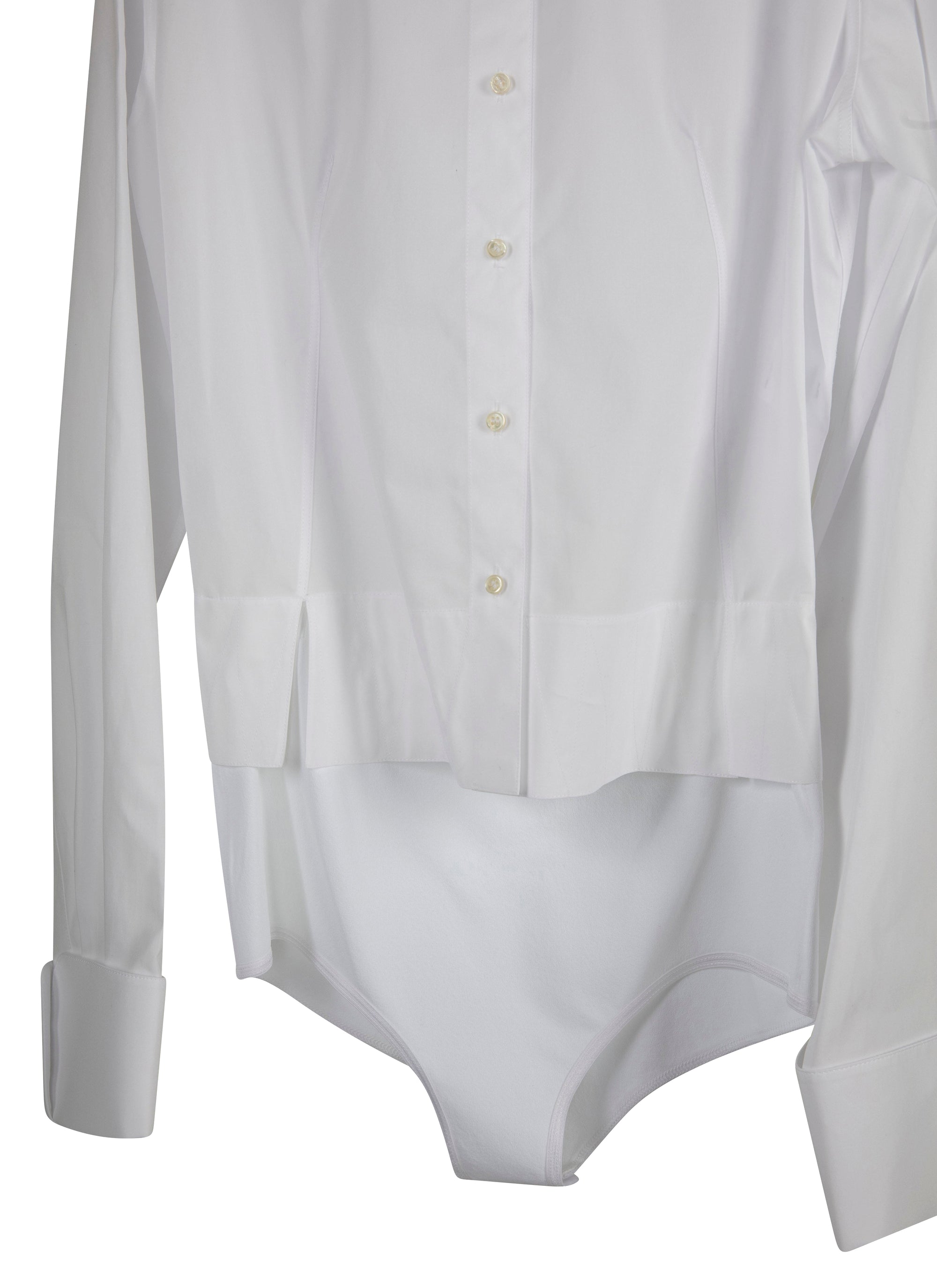 Long sleeve bodysuit shirt - White