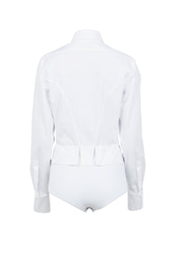 Chemise body à manches longues - Blanc