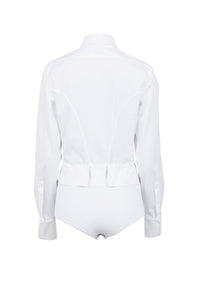 Long sleeve bodysuit shirt - White