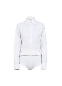 Long sleeve bodysuit shirt - White