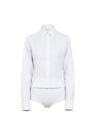 Chemise body à manches longues - Blanc