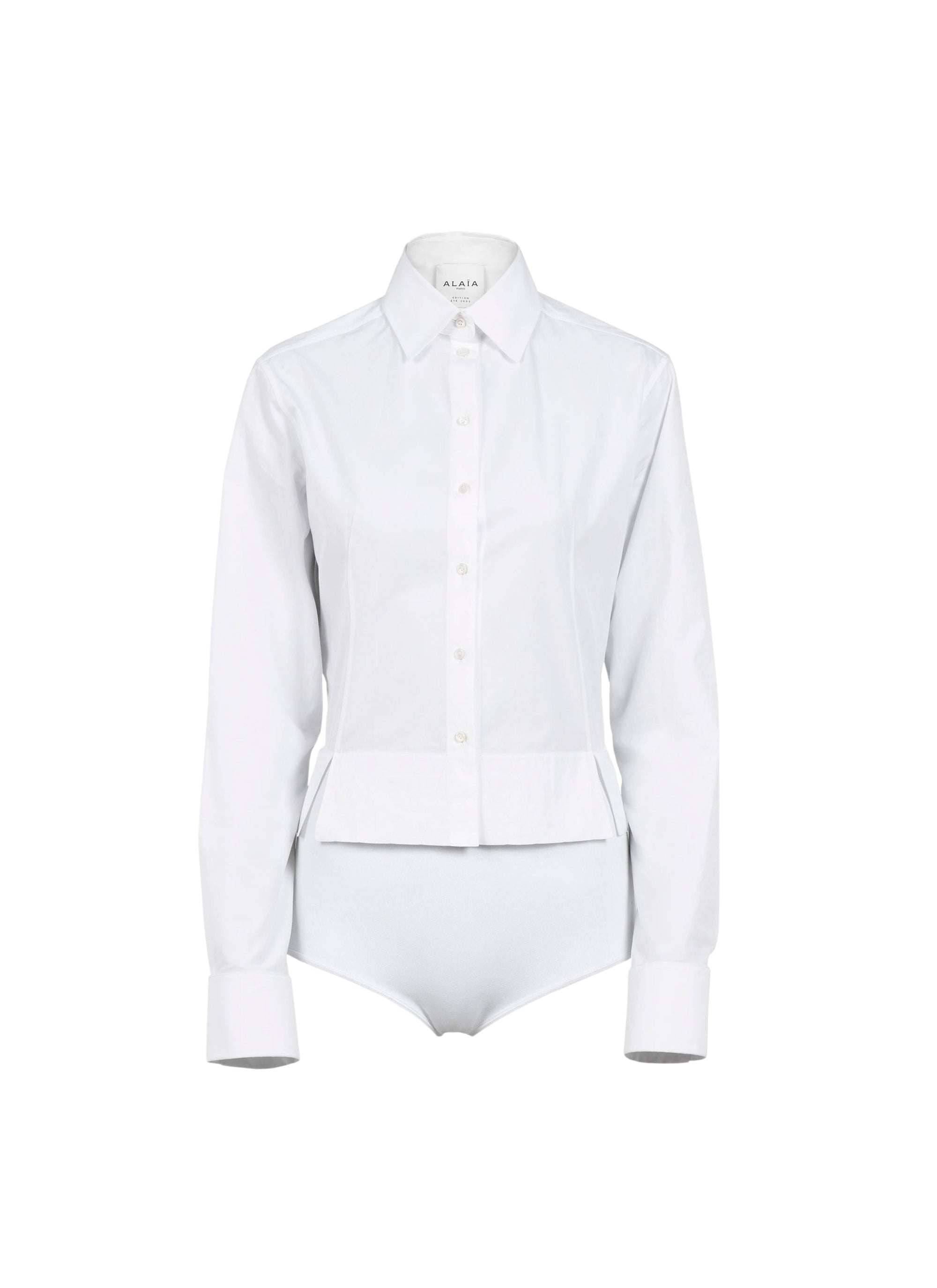 Chemise body à manches longues - Blanc