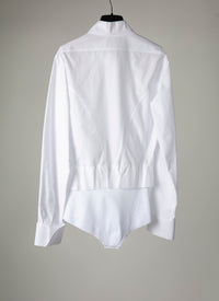 Chemise body à manches longues - Blanc