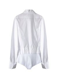 Long sleeve bodysuit shirt - White