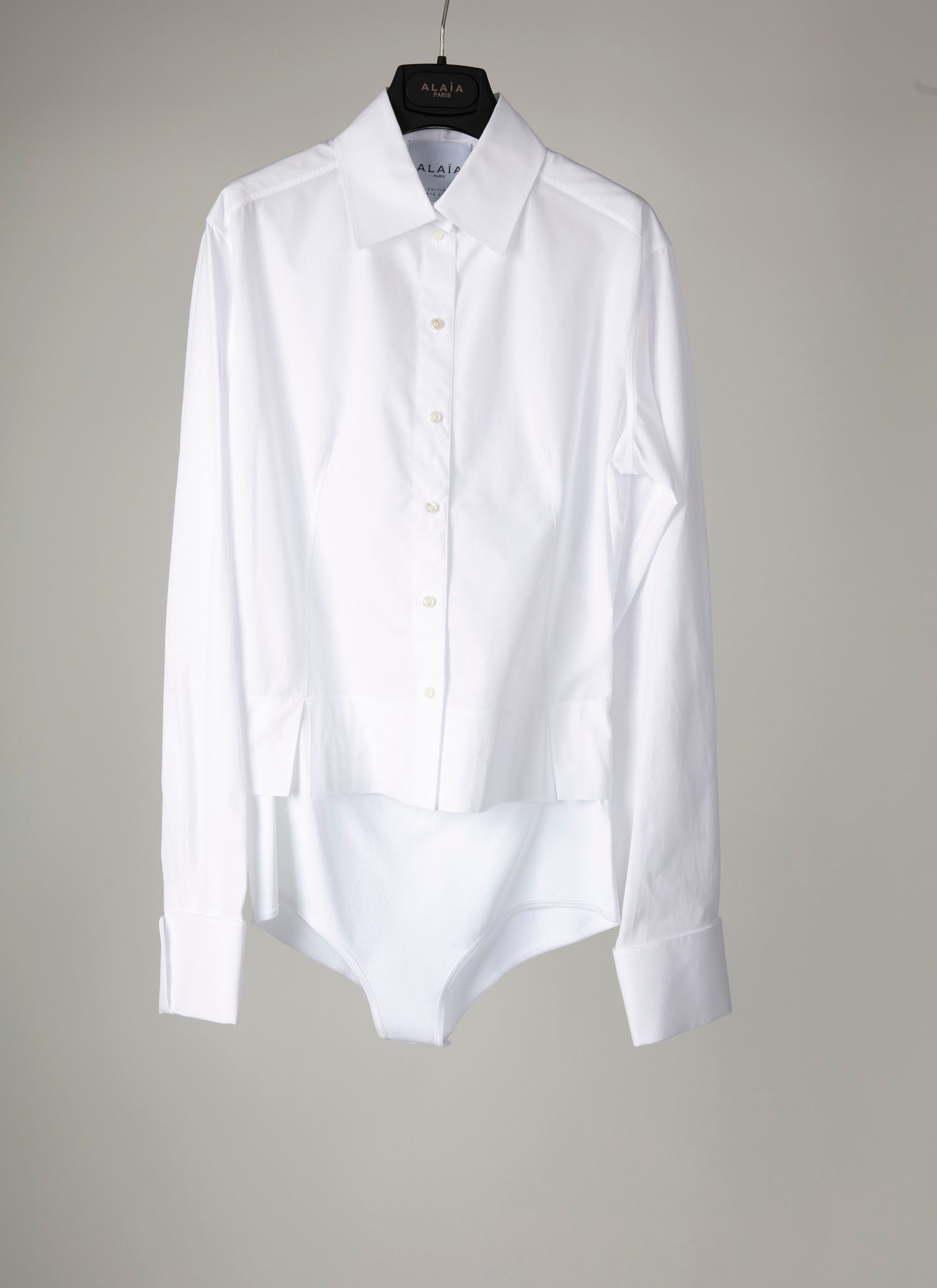 Chemise body à manches longues - Blanc