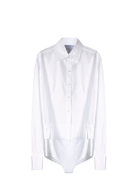 Long sleeve bodysuit shirt - White
