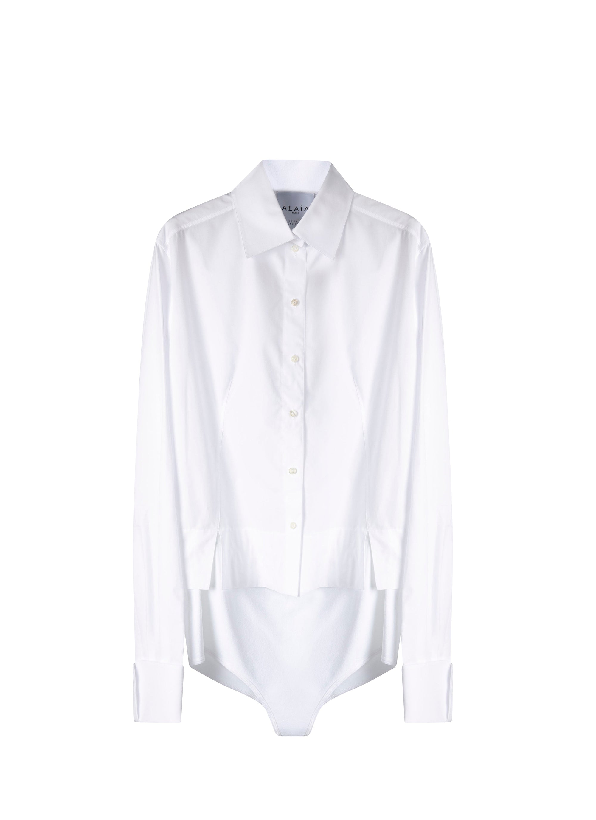 Long sleeve bodysuit shirt - White