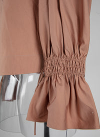 Long-sleeved gigot shirt - Nude