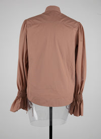 Long-sleeved gigot shirt - Nude