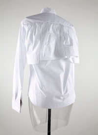 Chemise classique dos volanté - Blanc