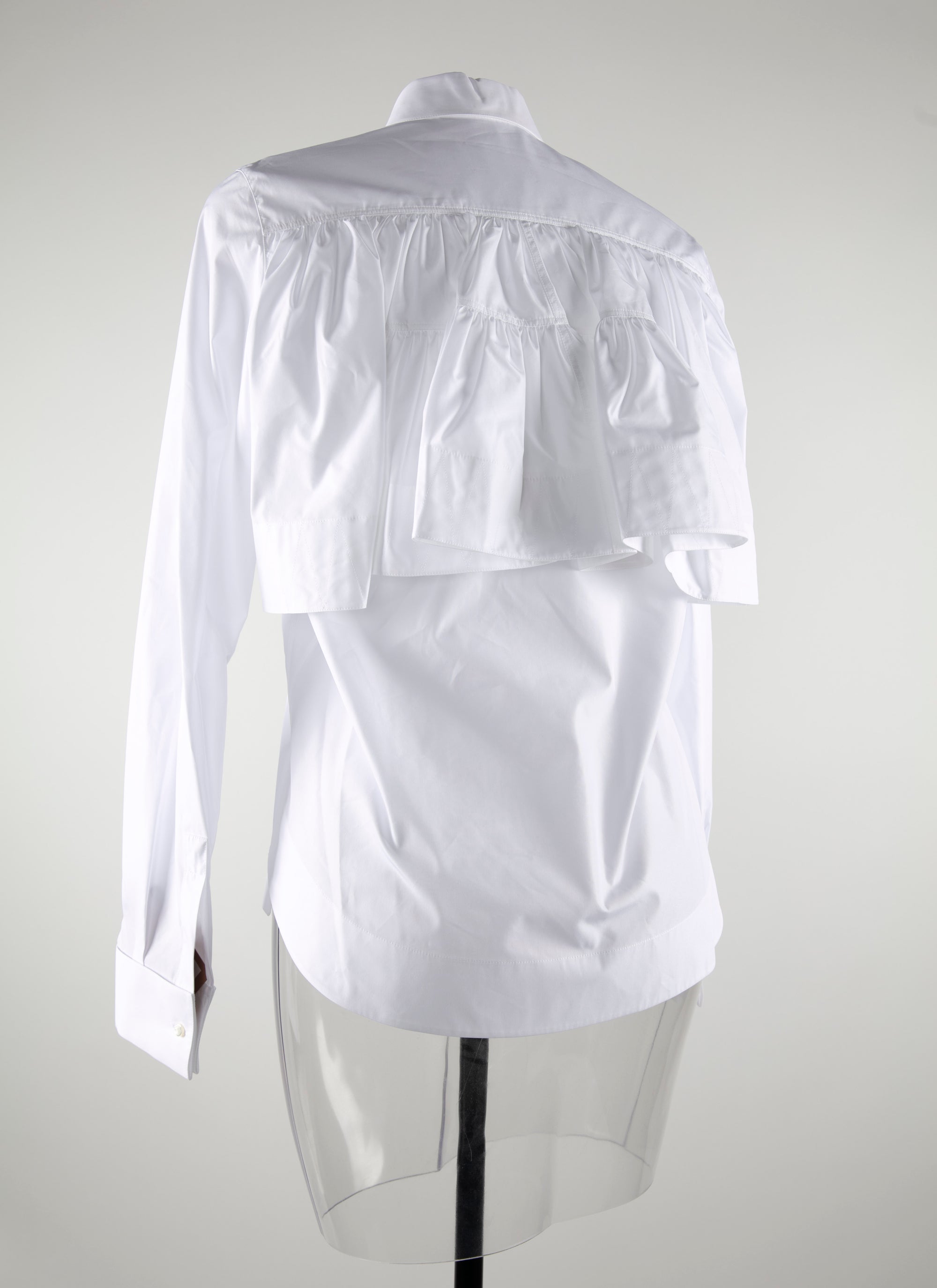 Chemise classique dos volanté - Blanc