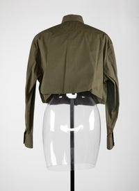 Chemise courte à grandes poches plaquées - Kaki