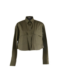 Chemise courte à grandes poches plaquées - Kaki