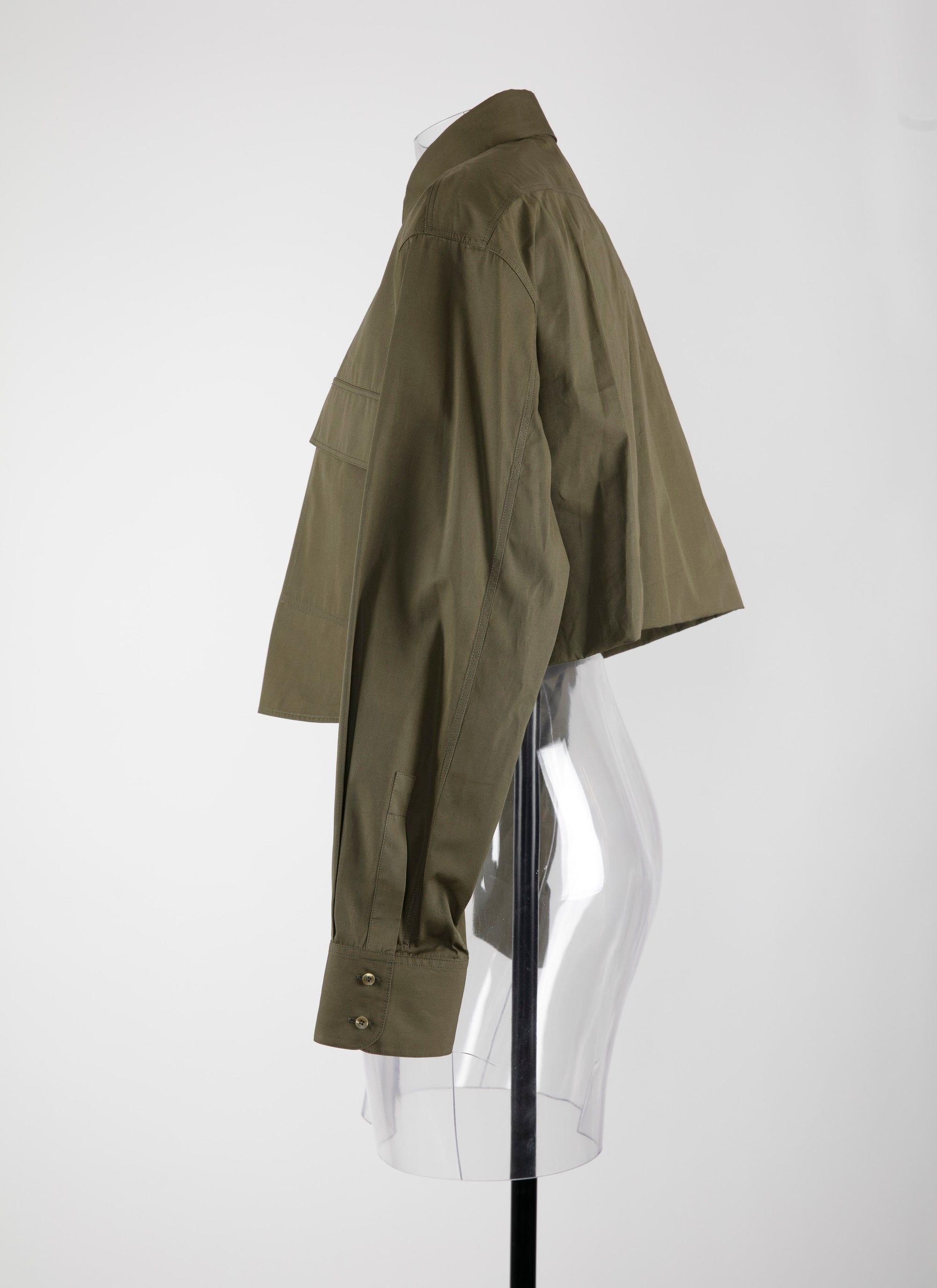 Chemise courte à grandes poches plaquées - Kaki