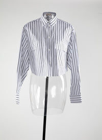 Chemise courte à grandes poches plaquées - Blanc & Noir