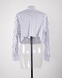 Chemise courte à grandes poches plaquées - Blanc & Noir