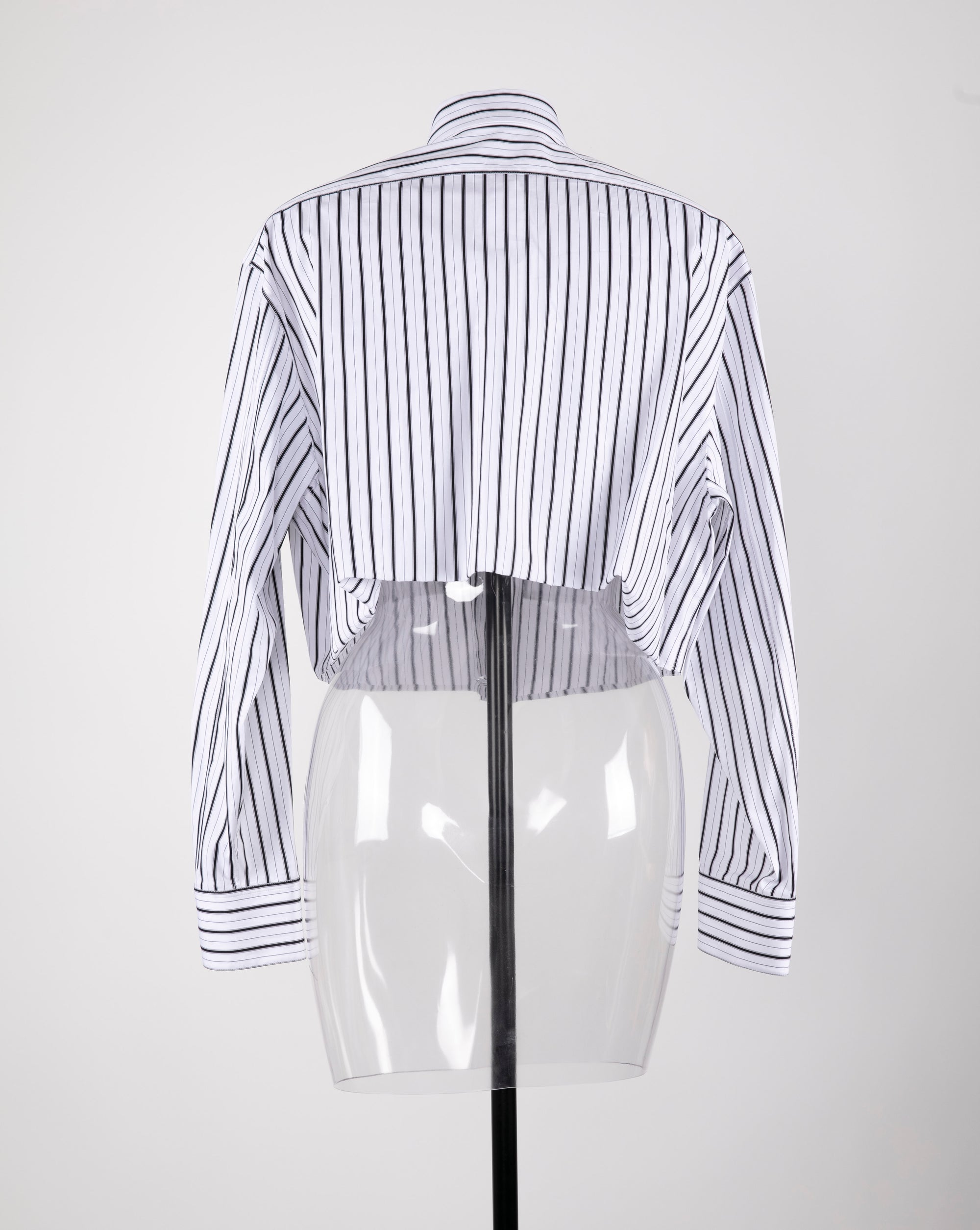 Chemise courte à grandes poches plaquées - Blanc & Noir