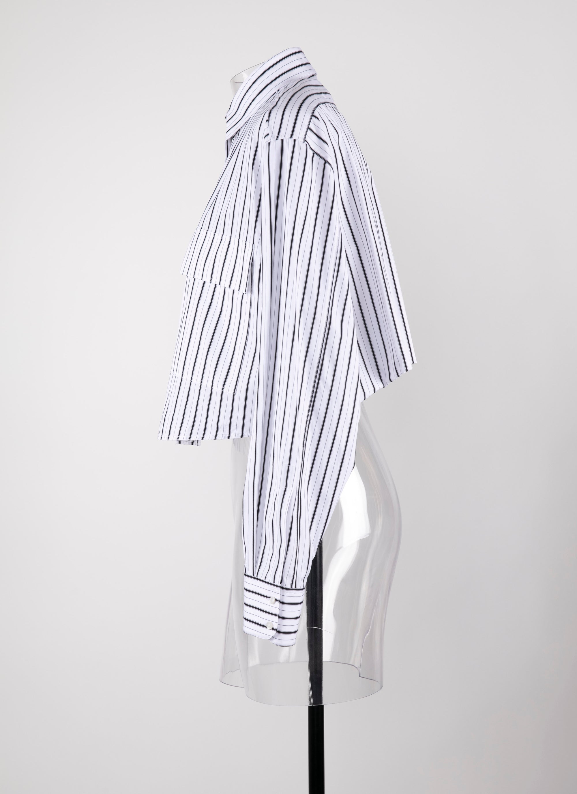 Chemise courte à grandes poches plaquées - Blanc & Noir