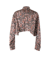 Chemise courte à grandes poches plaquées en soie - Kaki & Bois de Rose