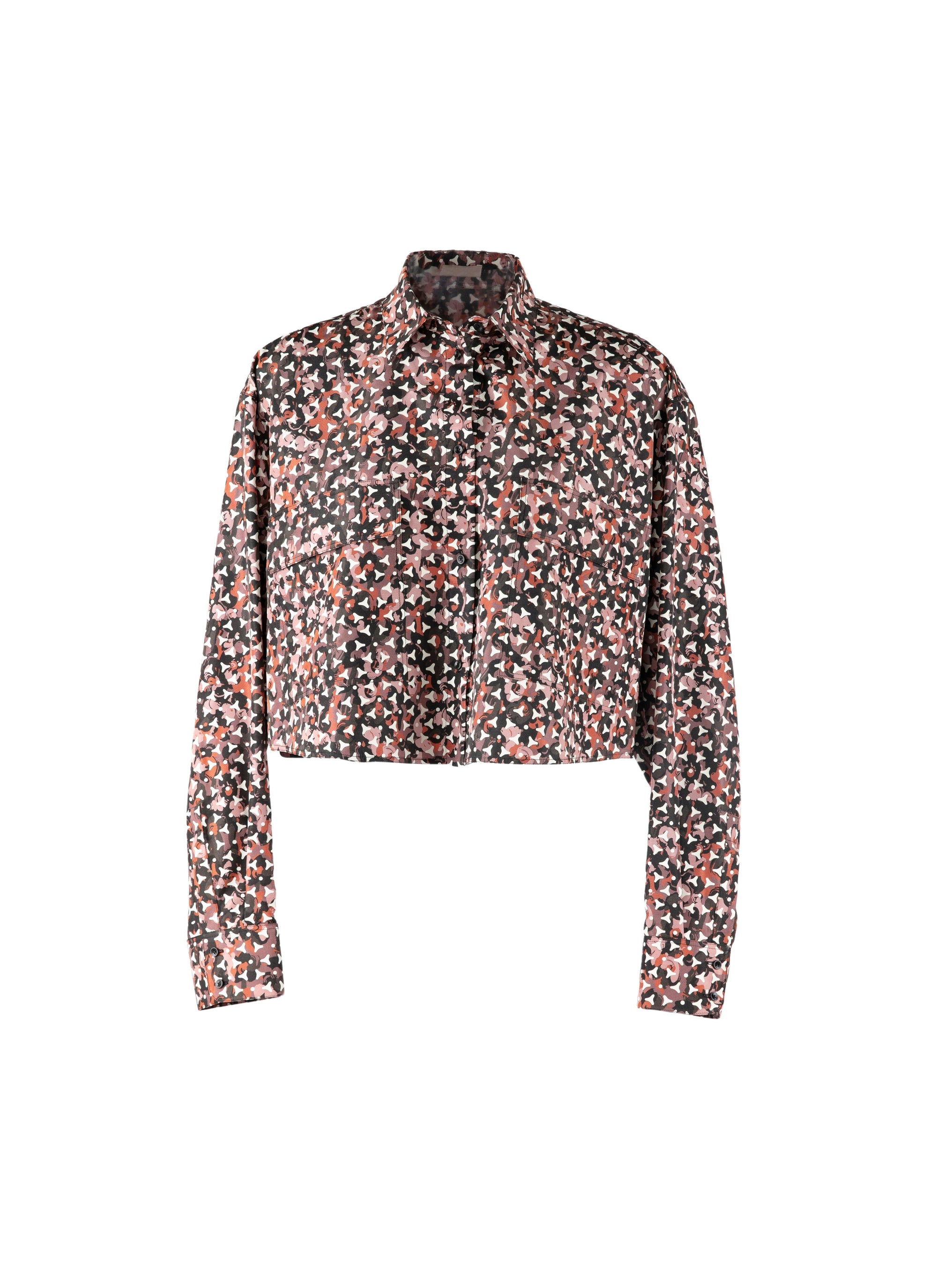 Chemise courte à grandes poches plaquées - Kaki & Bois de Rose
