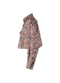 Chemise courte à grandes poches plaquées en soie - Kaki & Bois de Rose