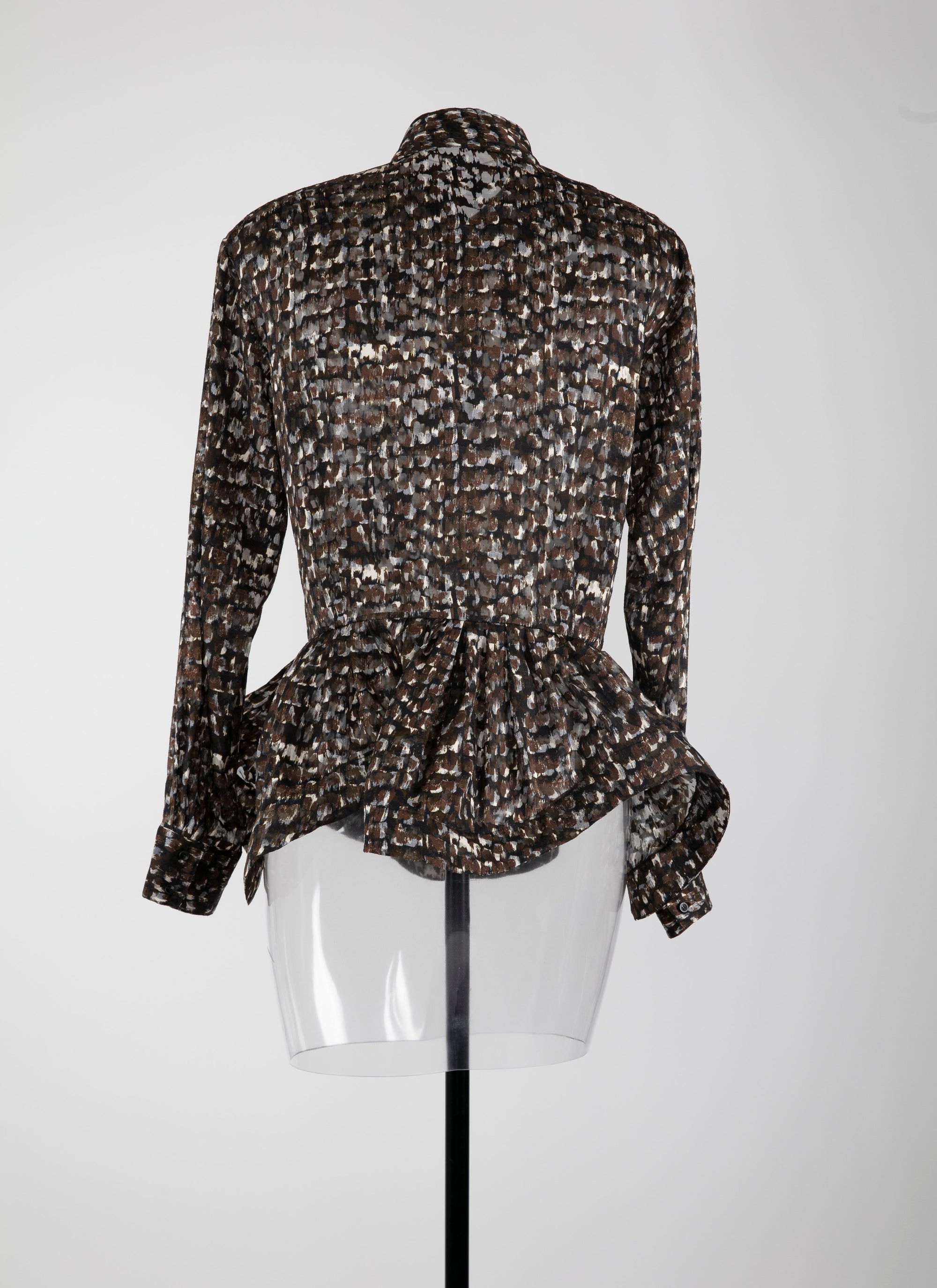 Regular flared long sleeve shirt - Khaki & Black