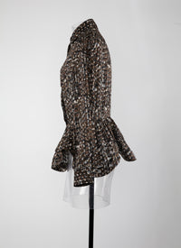 Regular flared long sleeve shirt - Khaki & Black