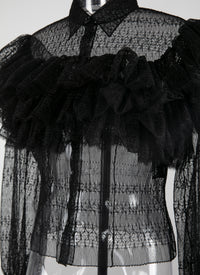 Chemise à volants - Noir