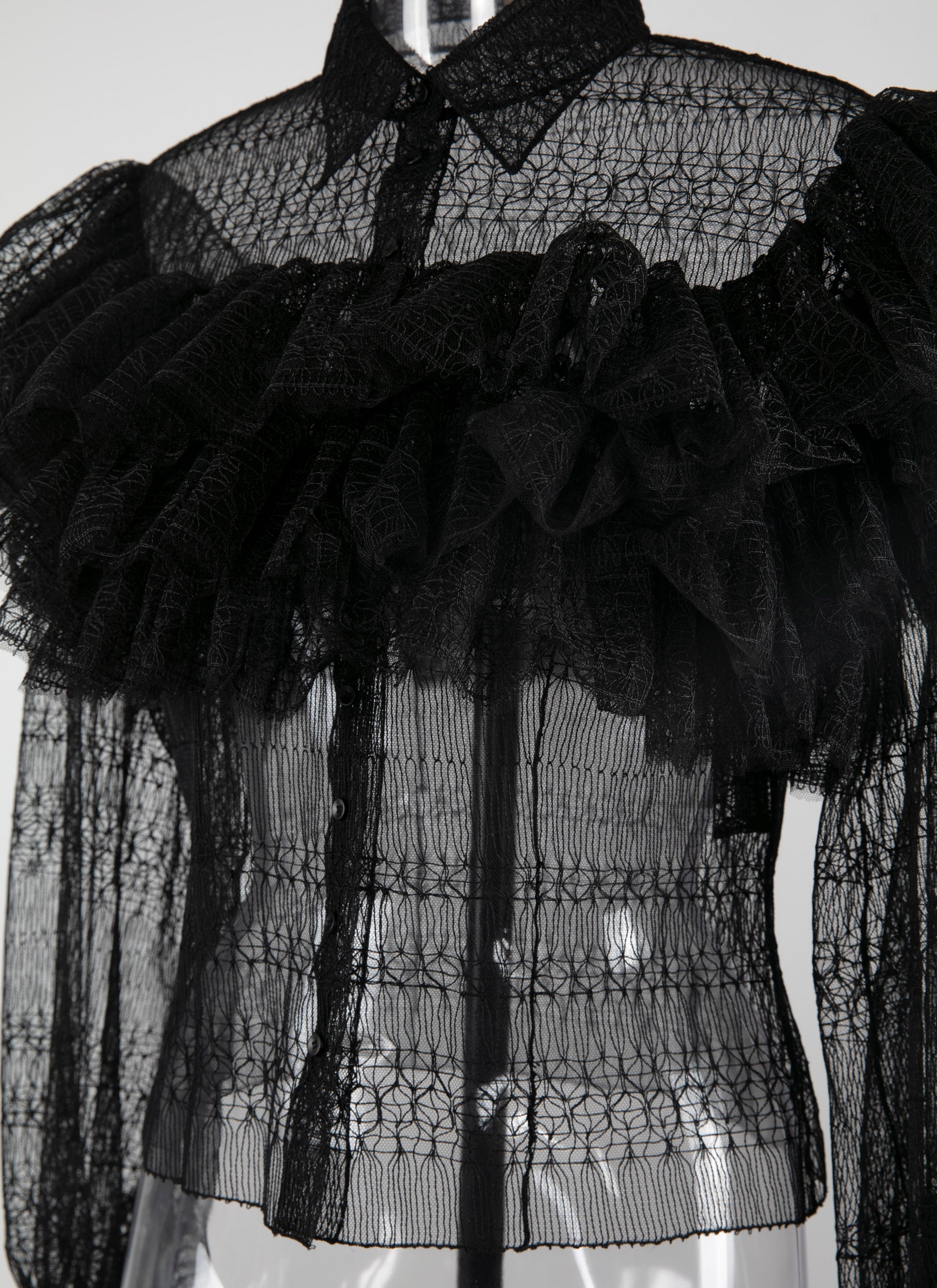 Chemise à volants - Noir